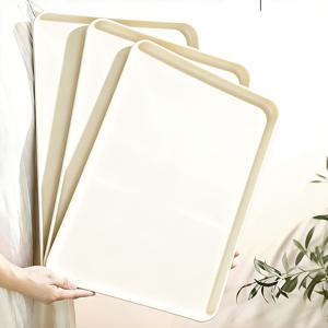 3개 세트, 50cm X 35cm, 특대형 플라스틱 서빙 트레이, 아침 식사 트레이, 가정용, 커피 매트, 식기 건조 매트, 반려동물 사료 매트로 적합, 아침 식사, 치즈, 과일, 간식용으로 적합 - 다기능 푸드 서빙 트레이, 가정, 카페, 주방, 파티용으로 이상적, 모든 계절용