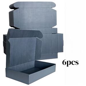6개 접이식 골판지 택배 상자, 10.6X6.5X2인치 재활용 가능 골판지 배송 상자, 블랙 화이트 핑크 브라운 멀티 컬러 빈 메일링 상자 (주얼리, 화장품, 공예, 소규모 사업 선물 포장용)