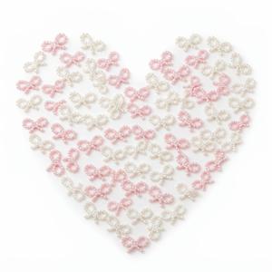 미니 진주 리본 200개 (핑크색) – 웨딩 및 신부 파티 장식 | 생일 테이블 세팅, DIY 공예, 케이크 , 네일 아트, 선물 포장, 장식용으로 적합한 플라스틱 리본