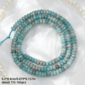 TOEE ZUBY 천연 아마조나이트 구슬 155-165개 - 대형 2x4mm 정품 DIY 주얼리 제작용, 팔찌, 목걸이, 귀걸이, 휴대폰 고리용 | 생일, 결혼식, 기념일 선물용 라이트 블루 아마조나이트 구슬