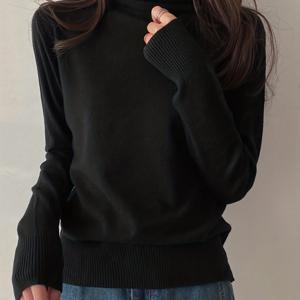 스웨터, 하프 터틀넥 베이스 레이어, 새로운 봄/가을/겨울 스타일, 패셔너블하고 아름다운 풀오버 상의, 핏, 레이어링용 또는 아우터로 착용용, 여성용 상의