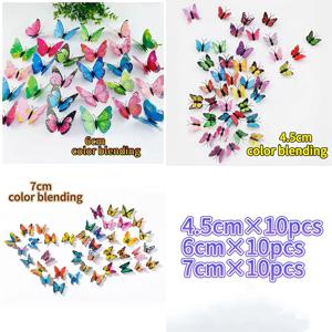 30개입 4cm/6cm/7cm 다양한 색상 자석 나비 3D 단층 입체 나비 창의적인 정원 장식 벽 스티커, 냉장고 자석 스티커, 웨딩 파티 장식, 발렌타인데이 부케 액세서리