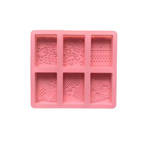 DIY 수제 아ロマ테라피 캔들, 석고, 에폭시 수지 비누용 6구 직사각형 조각 비누 실리콘 몰드 1개