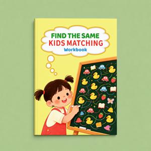 1. 32페이지 아이들을 위한 동일한 것을 찾는 매칭 워크북, 손글씨 보조 시각 인식 활동 책, STEM 및 학습 두뇌 게임 워크시트, 신학기 유아 교육 학습 용품