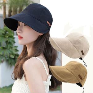 여성 스트링조절 와이드 버킷햇 넓은 챙 자외선차단