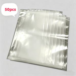휴대폰 케이스: 투명 휴대폰 가방 50개, 재사용 가능한 PE 지퍼락 밀봉 파우치, 휴대폰, 문서, 여행, 가정 정리용 방진 및 방습 보관 가방