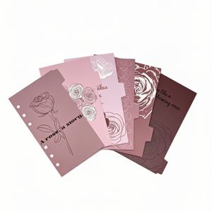 장미의 바인더 칸막이 6개 - A5/A6 루즈리프 리필용지, 6구 펀치 포함, 저널, 플래너, 학용품, 사무용품 정리함, 바인더와 호환되는 판지 시트용