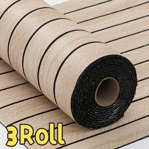 1/3롤 3D 나뭇결 격자무늬 벽 패널, 두꺼운 XPE 폼 자체 접착식 벽 스티커, 떼어붙이는 방수 내유성 벽 커버링, 거실 침실 레스토랑 천장 장식용, 간편한 커팅 설치