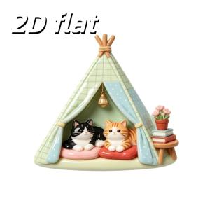 1개 2D 평면 고양이 텐트 냉장고 자석, 아크릴 자석 냉장고 자석, 창의적인 홈 데코 자석 - 주방, 냉장고, 식기세척기, 화이트보드, 사무실에 적합, 완벽한 휴일 선물, 생일 선물