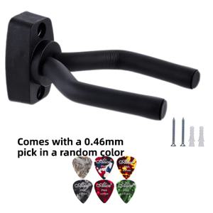 조절 가능한 벽걸이 기타 스탠드 + 랜덤 색상 0.46mm 피크, 미끄럼 방지 스펀지 후크, 무드릴 간편 설치, 기타, 우쿨렐레, 바이올린에 적합, 벽걸이 악기 전시대, 공간 절약형 수납 걸이