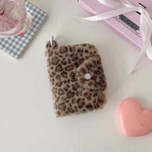 여성용 지퍼 잠금 및 버튼식 접이식 카드 홀더가 있는 지갑 1개 - 한국 스타일에 어울리는 플러시 프린트 동전 지갑, 현금, 카드, 홀더용 컴팩트 수납 가방, 여행 및 일상용으로 귀여운 제품