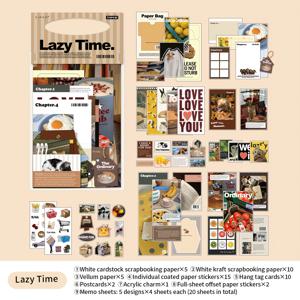 70매/봉투 재료 팩, 야광 상상력 시리즈 미국 레트로 재료, 스티커 및 재료 종이 조합, 스크랩북 용품 저널 추가, 카드, 사진 프레임, 컴퓨터, 휴대폰 케이스, 물컵 장식용