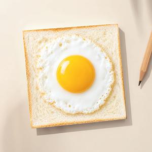 귀여운 계란 프라이 토스트 디자인 메모 패드, 카와이 음식 미학 문구류, 메모, 메시지, 아이디어, 학교, 사무실 및 일상 필기 용도