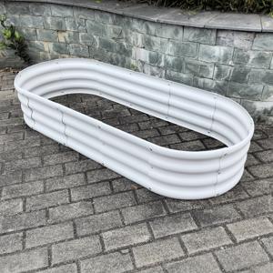 5x2x1ft Plastic Raised Garden Bed Kit Oval Plastic Gro Planter Box Outdoor Bottomless Planter Raised Beds for Vegetables Flowers Herbs Fruits