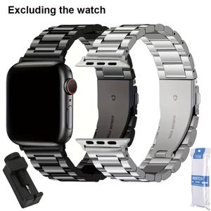 스테인리스 스틸 메탈 시계 스트랩 2개, Apple Watch 38mm 40mm 41mm 42mm 44mm 45mm 46mm 49mm 호환. 남성용 비즈니스 메탈 교체 밴드, iWatch 시리즈 11/10/9/8/7/6/5/4/3, SE/SE2/SE3, Ultra//Ultra3 호환