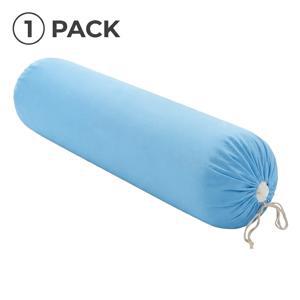 단색 106×35cm 하늘색 원통형 베개 커버 1개, 직사각형 디자인으로 원통형 베개 속통에 완벽하게 맞음, 쉬운 탈착과 세탁을 위한 조임끈 포함, 따뜻하고 세련된 가정 생활을 조성, 단기 기숙사 방에 필수품