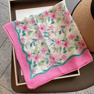 새로운 여성용 프린트 새틴 스퀘어 스카프, 60cm, 패셔너블하고 다재다능함, 부드러운 질감, 가벼운 디자인, 목걸이, 헤어밴드 또는 헤어 액세서리로 적합