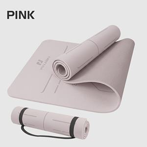Pijian 미끄럼 방지 소프트 피트니스 매트 (인체 가이드 와이어 포함), 두께 0.8Cm/0.31In, 넓고 두꺼운 단색 요가 매트, 및 다양한 스포츠에 적합. 보관 및 사용을 위한 휴대용 스트랩 포함