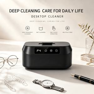 LED 디지털 디스플레이가 있는 만능 청소기, 다기능 휴대용 USB 충전식 고주파 진동 청소기 - 보석류, 안경, 시계 등에 적합. 가정용으로 사용하기 쉬우며, 4가지 청소 모드와 4가지 타이머 설정이 있습니다