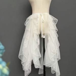1개 흰색 및 검은색 불규칙 하이-로우 테일코트; 불규칙 인어 공연 드레스; 불규칙 푹신한 드레스; 플로잉 댄스 의상; 코스프레 장식 드레스; 여행 사진 소품 드레스