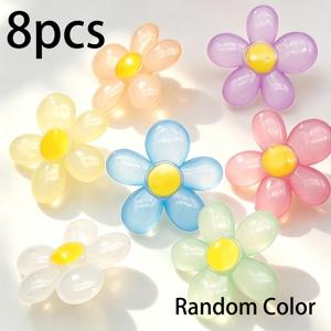 8개 38mm 반투명 대형 젤리 꽃 구슬 무작위 색상 보석 DIY 재료 보석 DIY 구슬 뜨개질 수공예 DIY 의류 장식 용품 의류 단추 축제 장식 공예 용품 방 장식 예술 창작 머리 장식품 가방 장식품 및 기타 수공예 액세서리