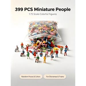 399개/팩 인형 모델 1:75 스케일 높이 2.3Cm 랜덤 색상 자세 모델 기차 건물 플라스틱 피규어 미니어처 피규어 앉아 서기 미니어처 장면에 적합