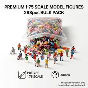298개/봉지 수제 DIY 장식 재료, 1:75 스케일 페인팅된 미니어처 피규린, 무작위 색상 및 포즈, 모형 샌드 테이블 조경 시뮬레이션에 적합