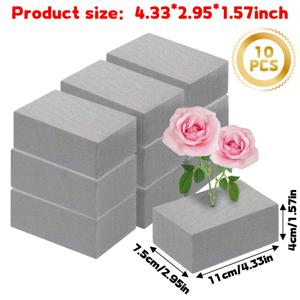 6개/10개 고밀도 그레이 플로럴 폼 블록, 생화 및 인공 꽃다발, 웨딩 바스켓, DIY 공예, 홈 데코용
