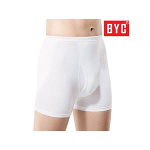 BYC 남자 흰색 드로즈 4개 세트 기본 사각 팬티 남성속옷