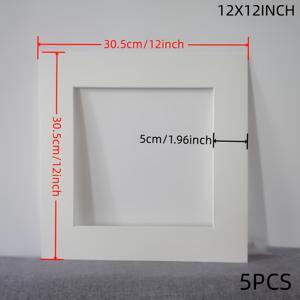 5개 세트 정사각형 종이 액자 매트, 포토 보드, 8x8인치 / 10x10인치 / 12x12인치, 5cm 테두리, 액자 라이너 골판지, 거실 침실 창의적인 사진 액자, 휴일 장식, 북유럽 빈티지 사진 마운팅, 액자 장식 프레임, 디스플레이 액자 마운팅 액세서리용