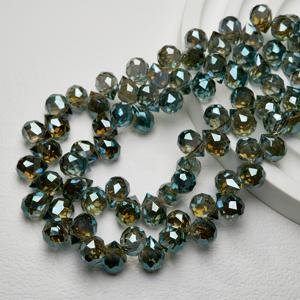 42개 6mm 무지개빛 물방울 유리구슬 - 상단 천공 프리즘, 선캐처, DIY 주얼리 제작 (펜던트, 귀걸이, 목걸이, 팔찌) & 홈 창문 장식 - 크리스마스 및 휴일 파티에 완벽