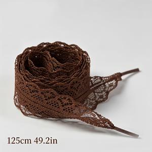 폴리에스터 할로우 아웃 신발끈 3쌍 팩, 폭 3.0cm X 길이 125cm, 리본 장식이 있는 귀여운 소녀스타일 DIY 신발끈, 독일산 트레이닝화 및 스니커즈와 호환, 다양한 색상 선택 가능, 여성을 위한 다용도 교체용 신발끈