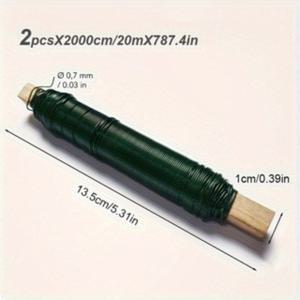 2개 X 2000cm / 20m X 787.4인치 다기능 정원 묶음줄, 녹 방지 부드러운 금속 와이어, 수제 DIY 묶음 및 고정 코드, 화분 덩굴 덩굴 등반 지지 로프, 분재 성형 및 가지 고정 도구, 부케 장식 및 묶음용, 직경 0.7밀리미터