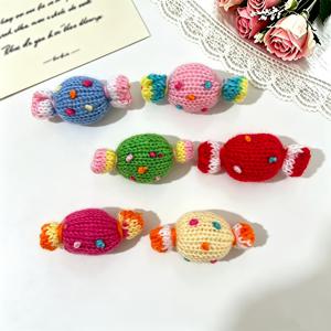 귀여운 코바늘 사탕 장식품 10개, 머리핀, 의류, 스카프 장식용 니트 사탕 DIY 액세서리 수공예품 재료