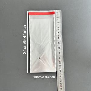 300개 투명 OPP 봉투, 플라스틱 포장 봉투, 10cm 폭 OPP 봉투, 다양한 길이 제공. 안경 케이스, 메이크업 브러쉬, 마커 등 포장에 사용. 신학기 시즌 선물 포장에 적합.