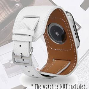 애플워치 스트랩 S12-46mm 49mm 45mm 44mm 42mm 남녀 공용 인조 가죽 스트랩, Iwatch Ultra 팔찌 손목 밴드 커프 애플워치 SE 3 시리즈 12 S11 S10 S9 S8 S7 S6 화이트 호환 가능