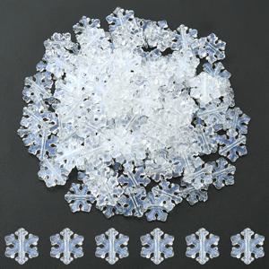약 200개 포장, 흐르는 모래 효과 눈꽃 아크릴 비즈, DIY 비즈 액세서리, 크리스마스 테마 팔찌, 목걸이, 귀걸이 제작용