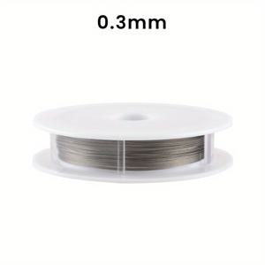The Hobbyworker 7합 나일론 코팅 스테인리스 스틸 와이어, 0.3mm/0.45mm 타이거 테일 비딩 와이어, 40피트 롤(12.2m), 목걸이 팔찌 비딩 공예용 304 스테인리스 스틸 와이어
