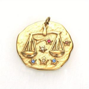 1개 20MM 골드 도금 캐스트 스테인리스 스틸 별자리 펜던트 참 목걸이 귀걸이 주얼리 제작용
