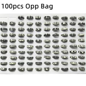 10//100개/팩 스테인리스 스틸 소재 스티커 공예 남녀공용 반지 도매 반지 사이즈 17mm-21mm 여성 패션 스태킹 반지