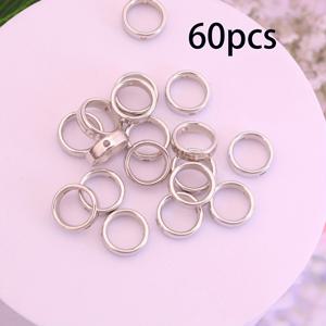 60개 원형 비드 크림프 튜브 CCB 이중 구멍 원형 비드 연결 링 링커, 주얼리 제작 목걸이 귀걸이 펜던트 공예 비드 추가 재료