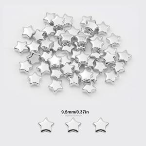 300개 9.5mm 멀티 컬러 대형 오각별 모양 플라스틱 루즈 비즈, DIY 핸드메이드 직조 팔찌, 목걸이, 귀걸이, 주얼리, 헤어 액세서리/신발 액세서리/의류 액세서리/장식용 액세서리 재료 및 장식용 비즈용