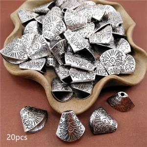 20개 물고기 입 모양 태슬 캡 DIY 목걸이 귀걸이 수제 장식품 액세서리 18x19mm
