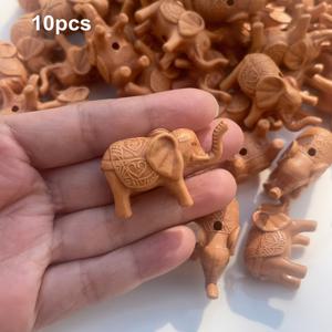 수공예 아크릴 코끼리/말 구슬 10개, DIY 체인, 팔찌, 부적용 조각 참 구슬, 장식용 공예 구슬