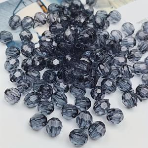 500개 8MM 아크릴 투명 32면 코너 비즈 추가, 헤어핀, 팔찌, 가방, 비즈 장식