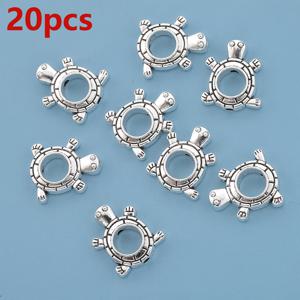 40개/20개 15mm 속이 빈 직선 구멍 비즈 링, 거북이 모양 루스 스페이서 비즈, 속이 빈 뚫린 루스 비즈, 장식 비즈, 큰 구멍 패턴 비즈 스트랜드, 3D 통과 구멍 비즈 프레임, 루스 비즈, 주얼리 팔찌 제작에 적합한 직조