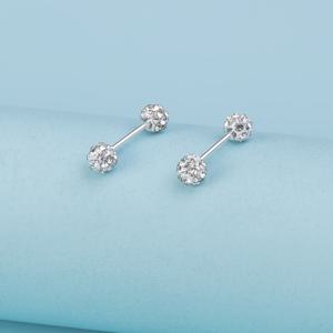 여성용 반짝이는 3/4/5/6mm 볼 스터드 귀걸이 1/4쌍, 귀 관절 피어싱 트라구스 헬릭스 바 바디 주얼리 선물