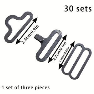 30세트 금속 조절 가능한 나비넥타이 하드웨어 클립 세트, 넥타이 스트랩용 크라바트 후크 패스너 DIY 넥타이 스트랩 버클 액세서리
