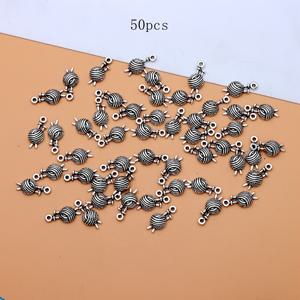 50개 고대 은색 니트 볼 펜던트 참 아연 합금 니트 볼 펜던트 실뭉치 펜던트 DIY 주얼리 만들기용 팔찌, 목걸이, 귀걸이 공예 액세서리