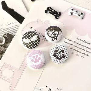 25mm 미니 물방울 무늬 사랑 멜로디 시리즈 미니 브로치 배지 4개, 창의적인 틈새 마켓, 높은 미적 감각 장식